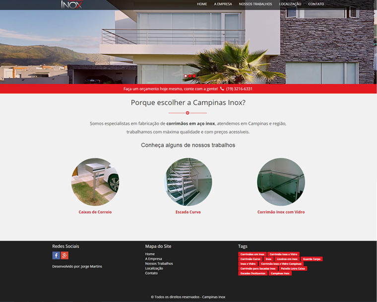 Desenvolvimento de site Campinas Inox